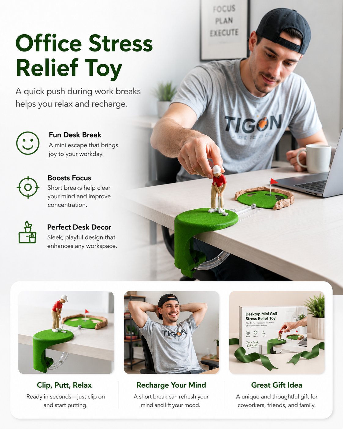 The Executive Desk Caddie - Auto-Return Mini Golf