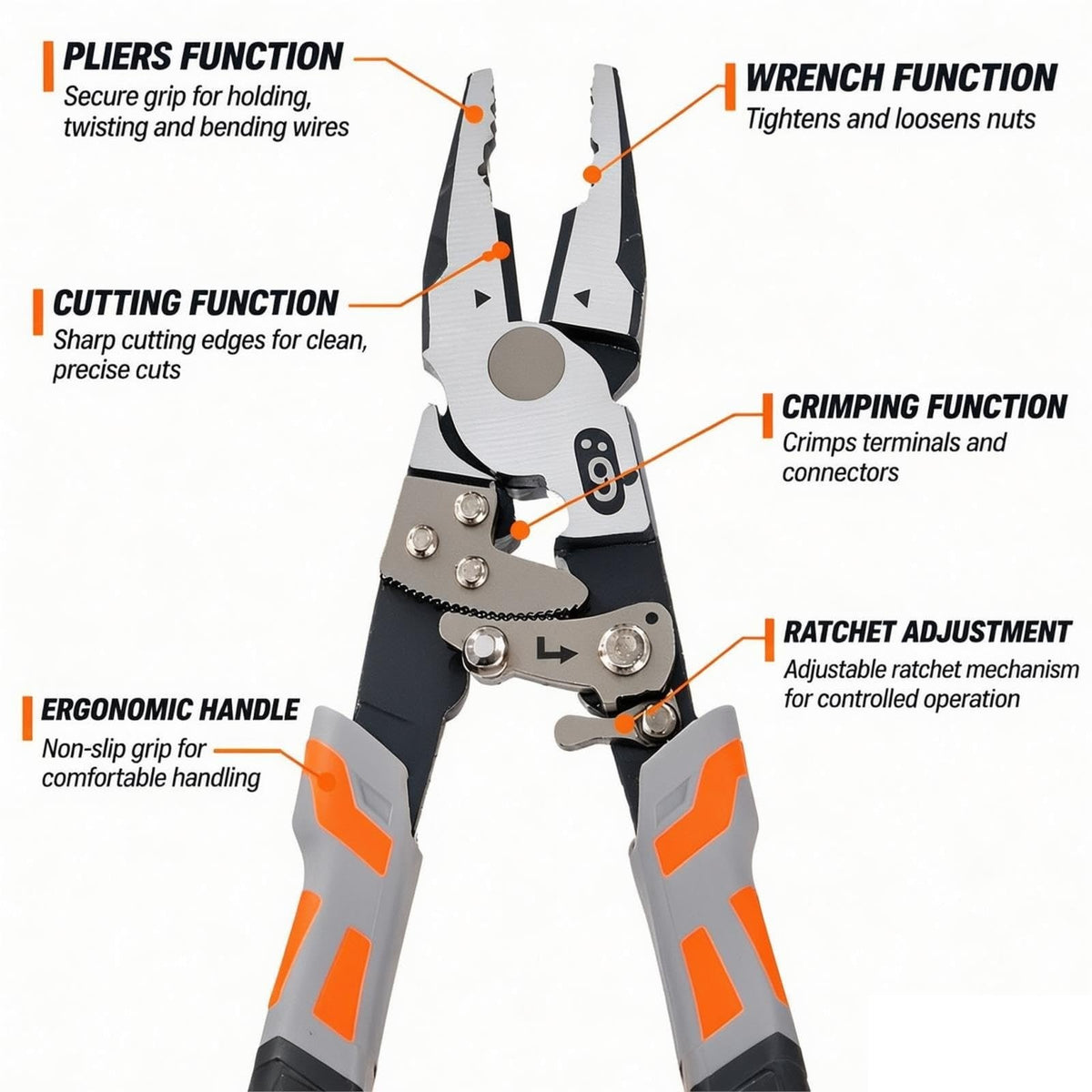 55-Steel Self-Locking Anti-Skid Ratchet Pliers | Heavy-Duty Wire Cutters & Holding Tool, Hands-Free Grip DIY Hardware for Automotive & Plumbing Projects 🔧⚙️