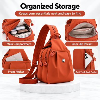 👜 Women’s Multi-Pocket Sling Backpack – Lightweight Water-Resistant Crossbody Bag