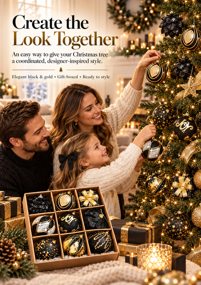 🖤✨ The Black & Gold Christmas Edit – 9 Statement Ornaments | 42% Off