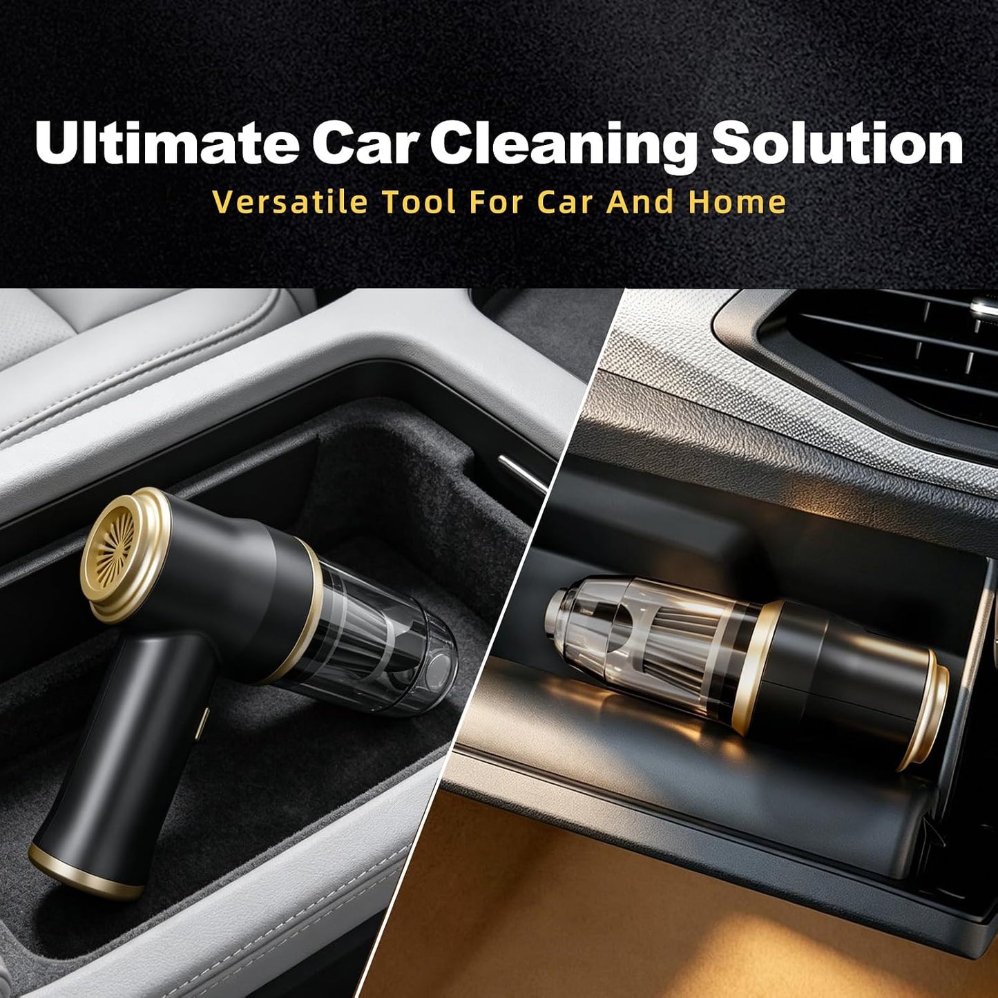 15kPa Car Vacuum, Handheld Vacuum Cordless with Blow & Suction, Heavy-Duty Cordless Vacuum Cleaners for Car Detailing, Pet Hair and Office, Portable Cordless Vacuum Cleaner with Washable Filter