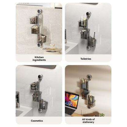 Perforated suction cup spice storage rack