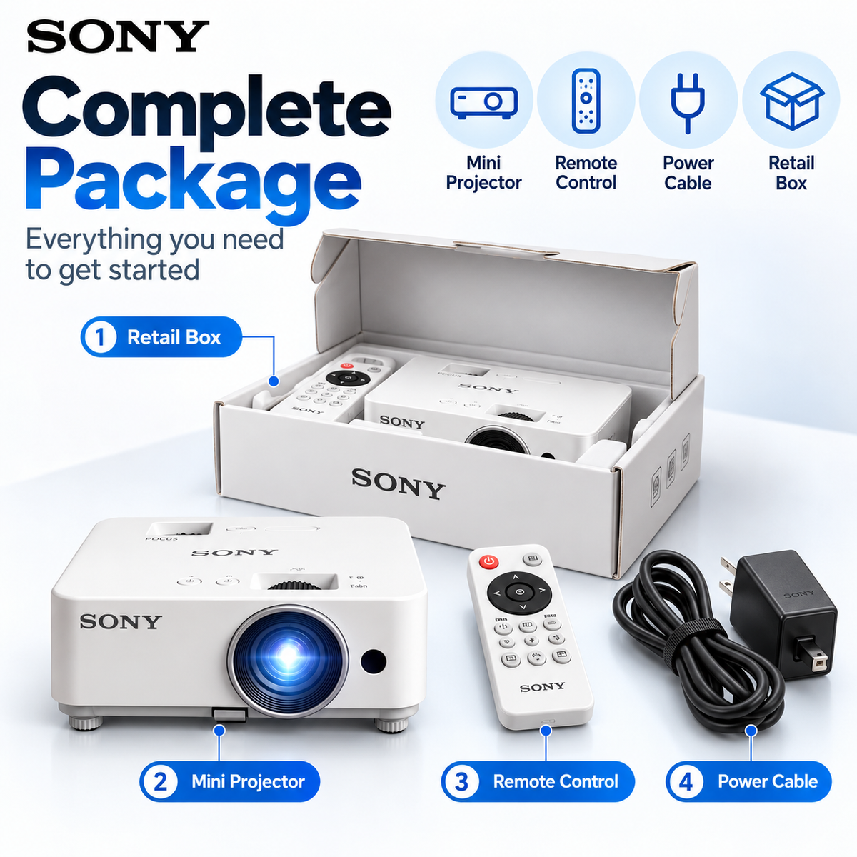 🎬 Portable Mini Projector 📽️ – 100" Big Screen, HDMI & USB, Remote Control Included