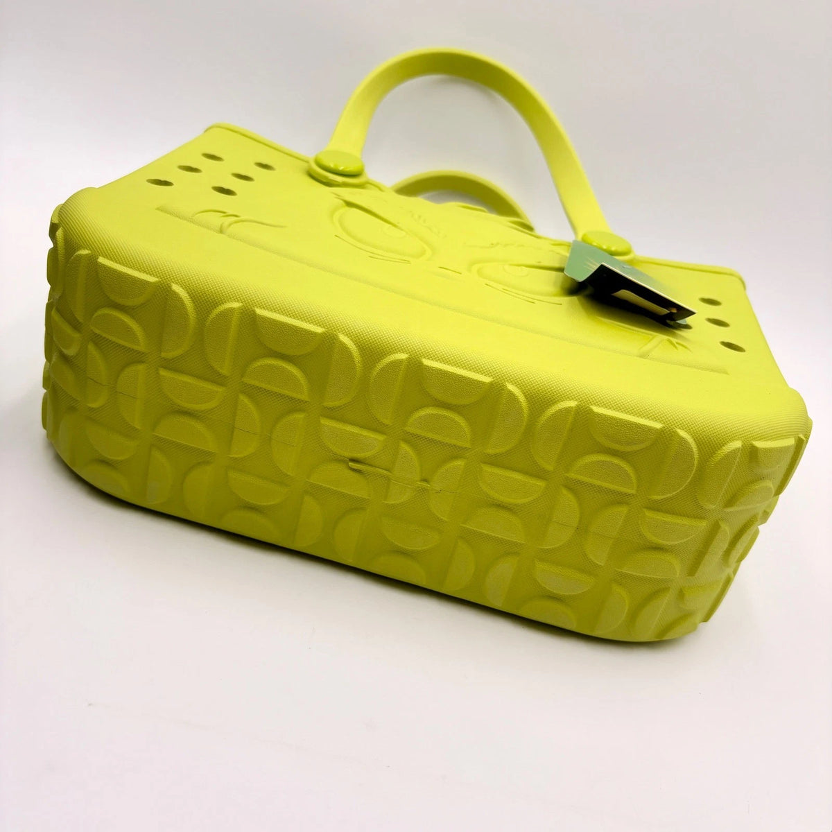 Grinch Green Bogg style Tote Bag Embossed Logo Double Handles