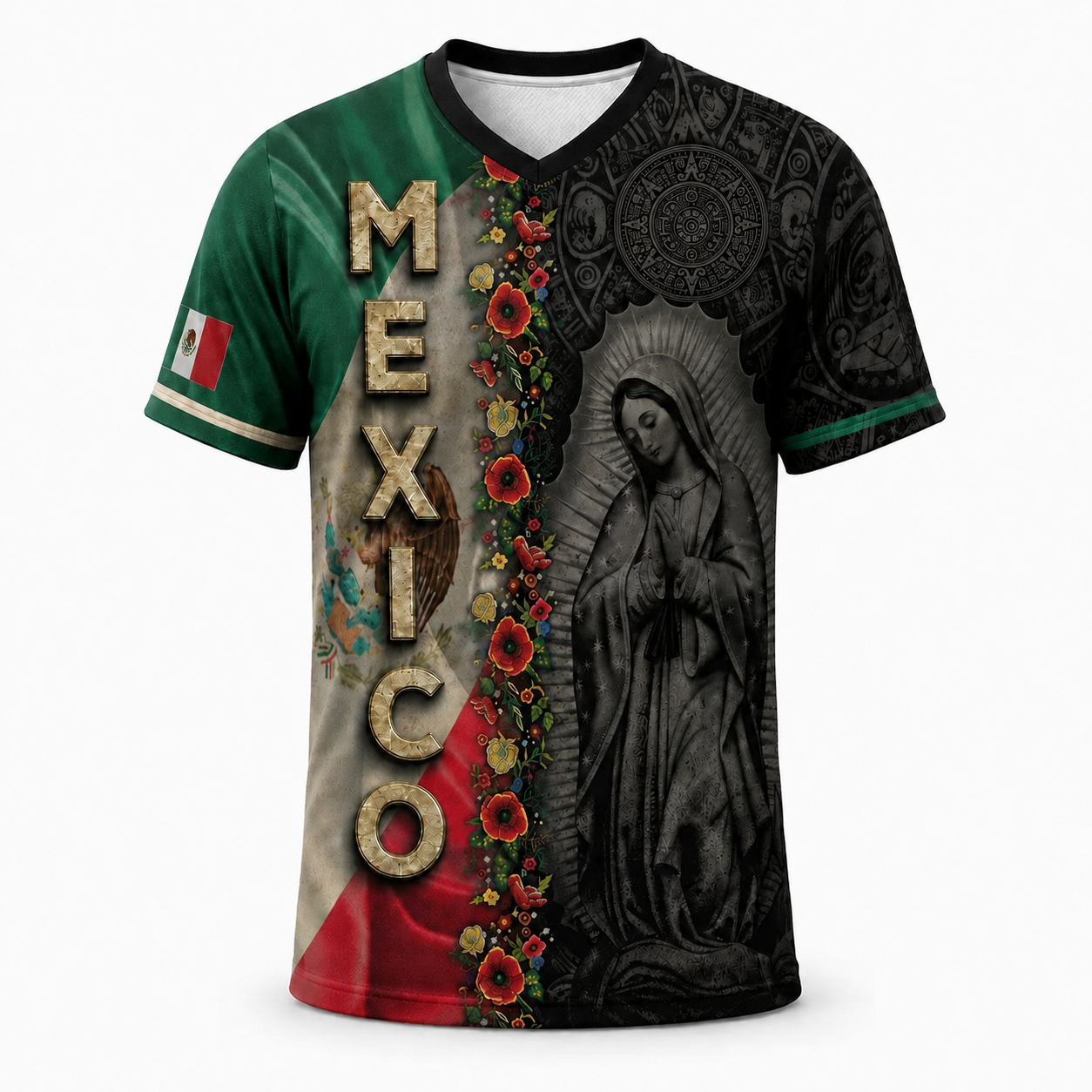 🇲🇽✨ MEN'S MEXICO OUR LADY OF GUADALUPE V-NECK SHIRT