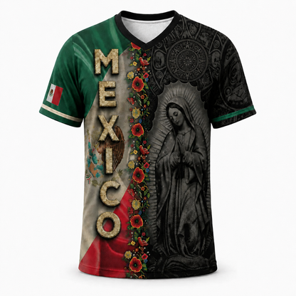 🇲🇽✨ MEN'S MEXICO OUR LADY OF GUADALUPE V-NECK SHIRT