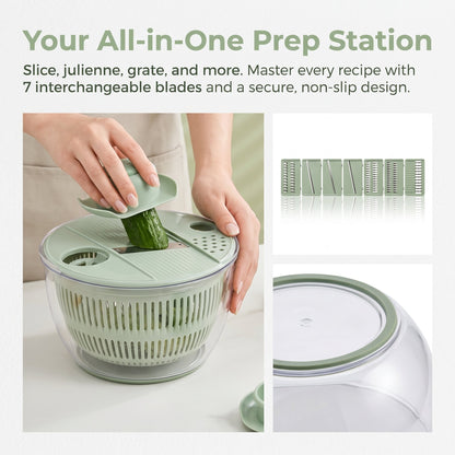 Salad Spinner Large – 2-IN-1 Vegetable & Fruit Washing Bowl