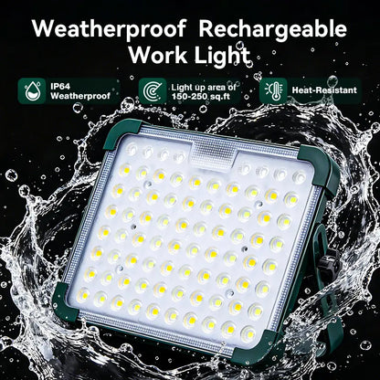 10000LM Solar Camping Light with Side Flashlight, 6 Lighting Modes, 4800mAh Rechargeable LED Work Light & Emergency Power Bank for Camping, Power Outages, Garage