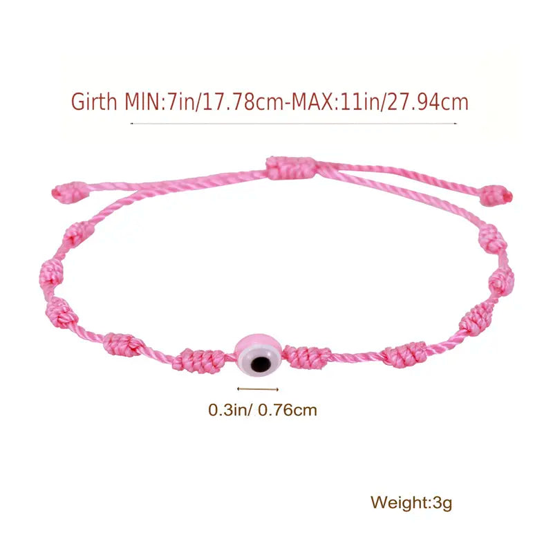 Men's & Women's 4-Piece Braided Strings Charm Bracelets Set with Rhinestones