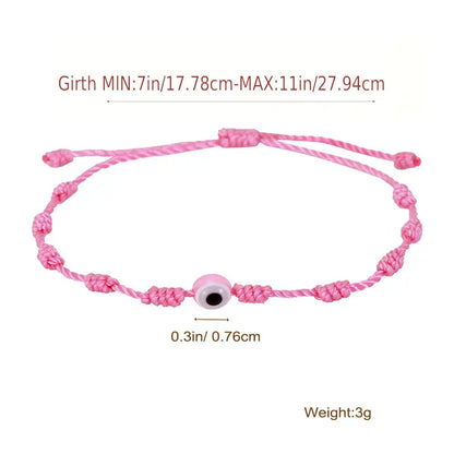 Men's & Women's 4-Piece Braided Strings Charm Bracelets Set with Rhinestones
