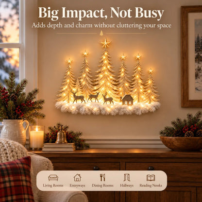 🔥Buy 2 Get 20% OFF🎄Lighted Christmas Woodland Forest Wall Decor