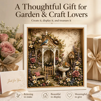 🌷DIY English Cottage Garden Shadow Box Kit  Flat acrylic version