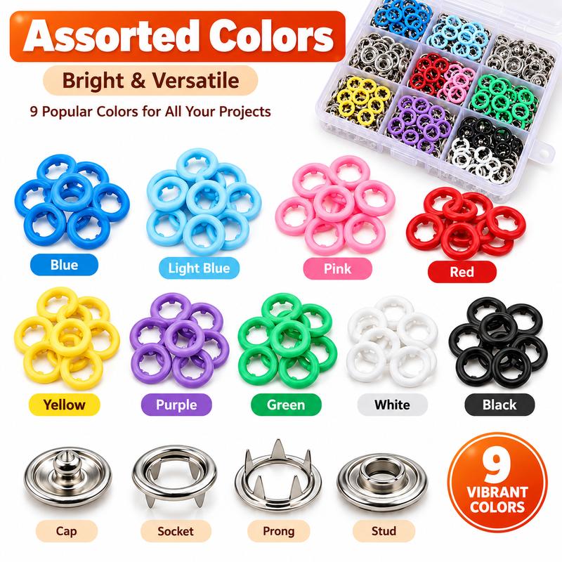 🔥Black Friday Deal｜Seamless Stitching Sewing Kit‑100Pcs Invisible Colored Metal Buckle & Manual Pressure Pliers