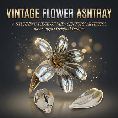 🌸 Vintage Flower Ashtray & Candle Holder – Sculptural Elegance