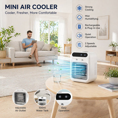 ❄️ Portable Mini Air Cooler Compact & Portable Powerful Cooling