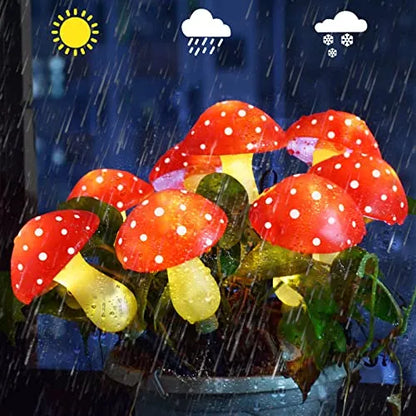 🍄Adorable Fairy Tale Red Mushroom Solar Lights - Ideal for Enchanting Garden Decor & Whimsical Night Atmosphere