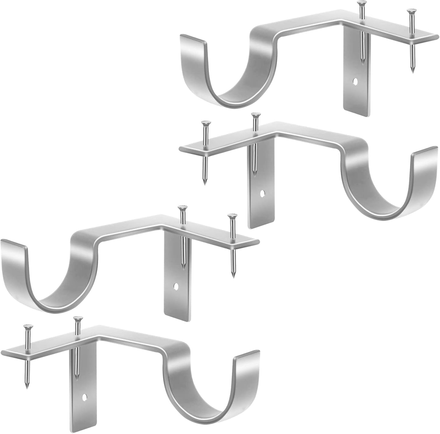 🪟 No Drill Heavy Duty Curtain Rod Brackets, 2 Pack
