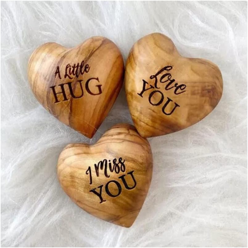 3D Wooden Heart “Pocket Hug” – Engraved Keepsake Gift