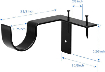 🪟 No Drill Heavy Duty Curtain Rod Brackets, 2 Pack