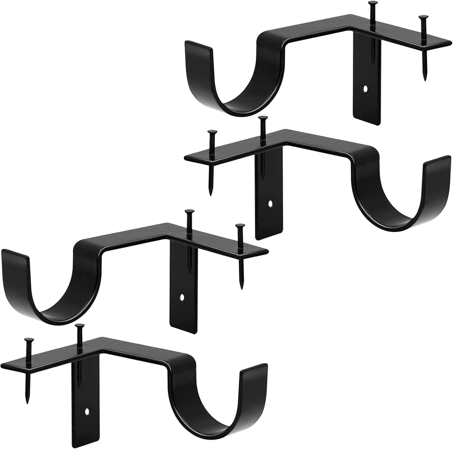 🪟 No Drill Heavy Duty Curtain Rod Brackets, 2 Pack