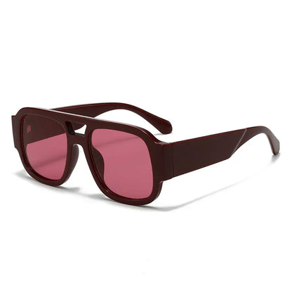 Vintage 70s Aviation Square Sunglasses – Classic Double Bridge Pilot Shades for Women and Men