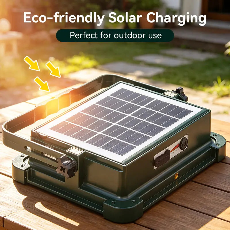 10000LM Solar Camping Light with Side Flashlight, 6 Lighting Modes, 4800mAh Rechargeable LED Work Light & Emergency Power Bank for Camping, Power Outages, Garage