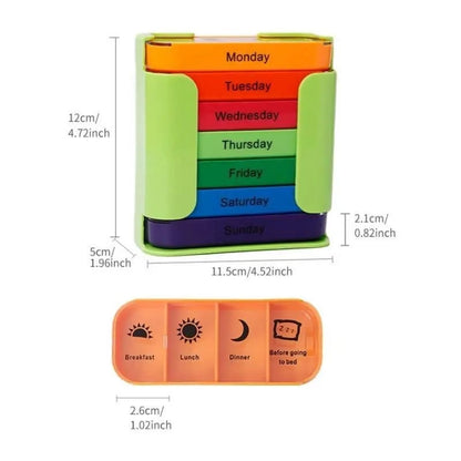 7-day Pill Storage Box, 1 Count Portable Large Capacity Pill Organizer, Daily Pill Storage Box