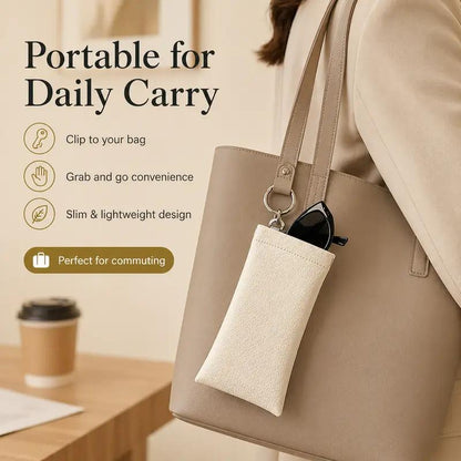 Soft PU Leather Sunglasses Pouch Elastic Opening Eyeglasses Bag