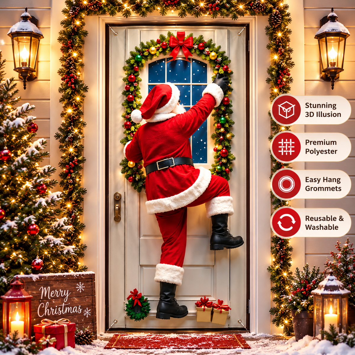 🔥Last Day Promotion 60% OFF💥2026 Christmas Front Door Decoration Cover