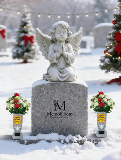 Solar-powered cross angel flowerpot