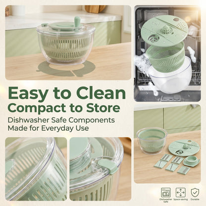 Salad Spinner Large – 2-IN-1 Vegetable & Fruit Washing Bowl