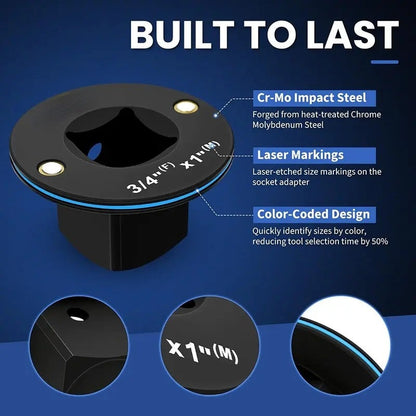 Magnetic Socket Adapter Kit | 4-Piece Low Profile CR-MO Impact Adapter Set