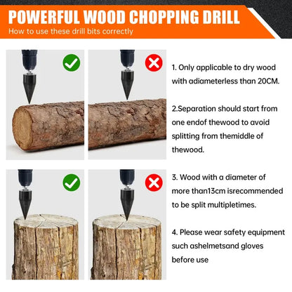 WOOD LOG SPLITTER FIREWOOD DRILL BIT