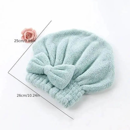 🎀Women's Bow-Decorated Shower Cap and Hair Dryer Cap