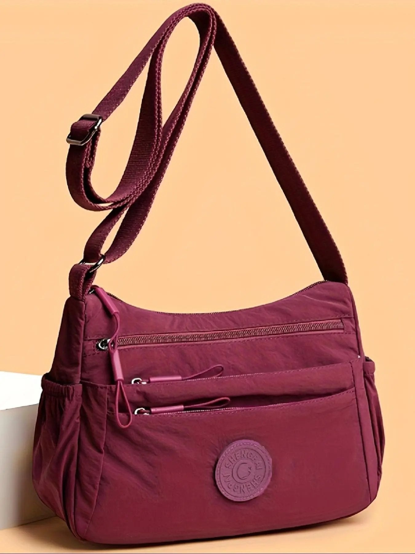 👜 Women Solid Color Crossbody Bag ✨ Multi-Pocket Zipper Fashion Daily Bag