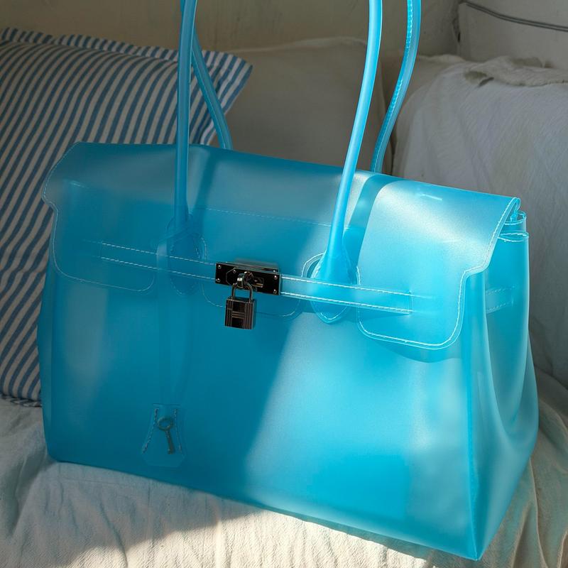 👜Transparent Jelly Shoulder Bag – Waterproof TPU Beach Tote & Crossbody Purse