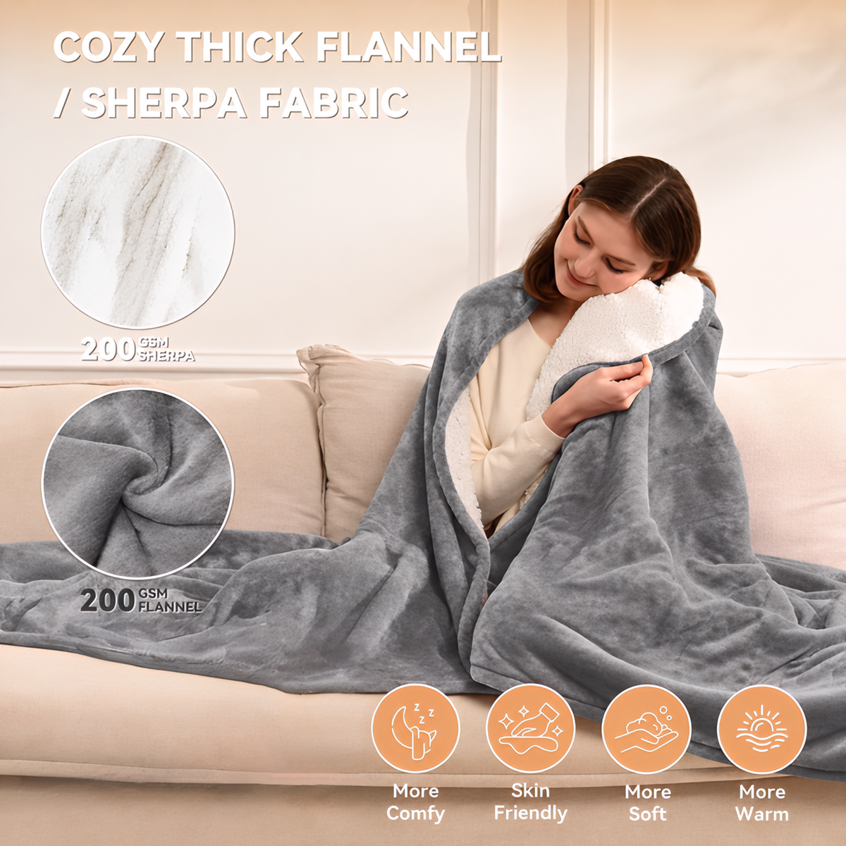 🎄 Christmas Special Offer 🎅✨Flannel electric blanket is machine washable