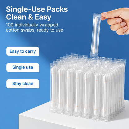 ✨Pet Ear Cleaning Swabs – 100 Pack, Gentle & Alcohol-Free for Dogs & Cats🐱