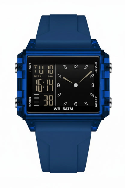 Analog-Digital Sport Watch – Waterproof, Luminous & Multi-Function
