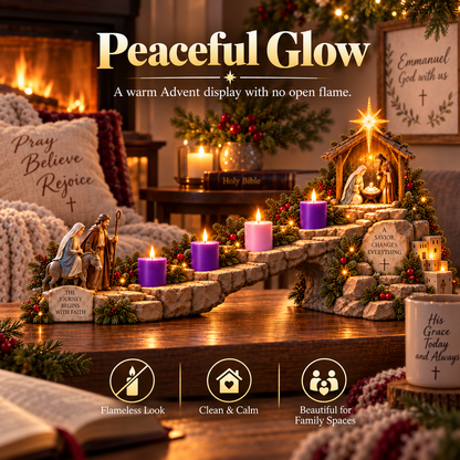⏰ LAST DAY 50% OFF ✝️ Journey to Bethlehem – 4-Week Lighted Advent Nativity Path