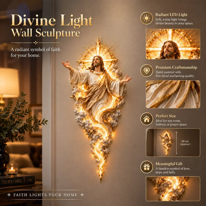 ✝️ Light of the World Jesus Wall Sculpture – A Radiant Symbol of Faith for the Home