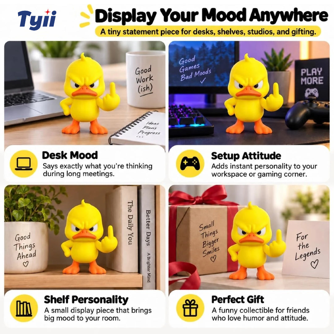 Funny Angry Duck Figurine