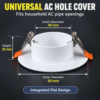 🏠 Universal Wall Hole Cover 🐭 No-Glue Spring-Clip Sealing Cap for AC & Pipe Openings (Fits 50–220mm)