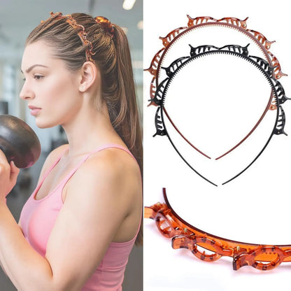 Bangs Hairstyle Hairpin Headband, Professional Weave Bangs Clip, Toothed Headband Braid Tool, Women Girls Fashion Hair Accessories