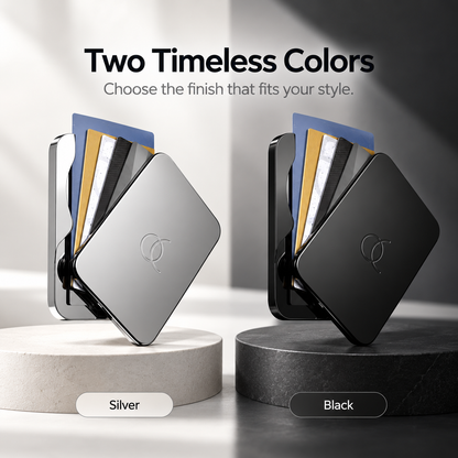 🧲 Magnetic Slim Metal Wallet ⚡ Quick Card Access & MagSafe Snap-On Card Holder