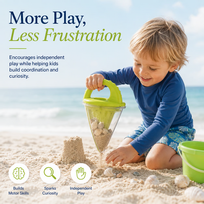 🏖️ Kids Beach Sand Funnel Toy – Transparent Sand Scoop & Shell Collector for Outdoor Summer Play