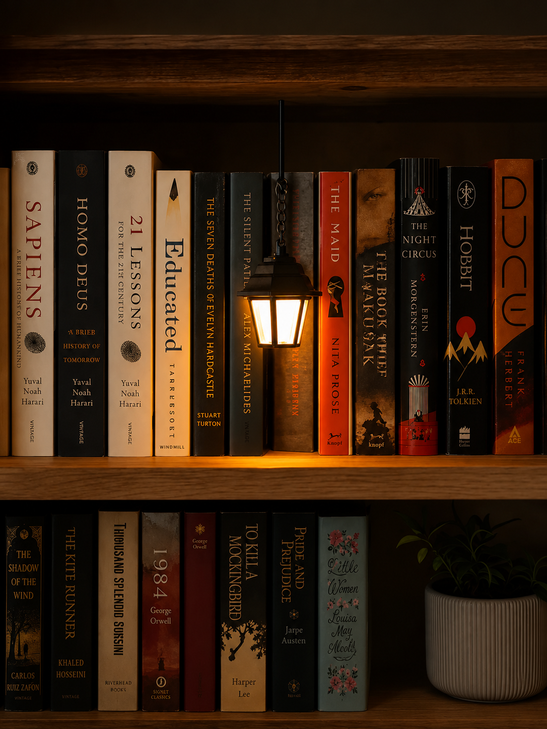 Library Lantern-Decorative Bookshelf Lighting
