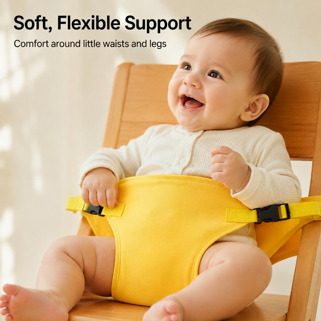 Portable Baby Chair Harness Safety Belt — Foldable Toddler Dining Seat for Travel & Restaurants