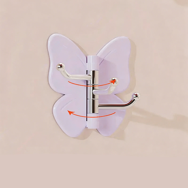 Butterfly Corner Rotating Hook | No-Drill Adhesive Wall Hook