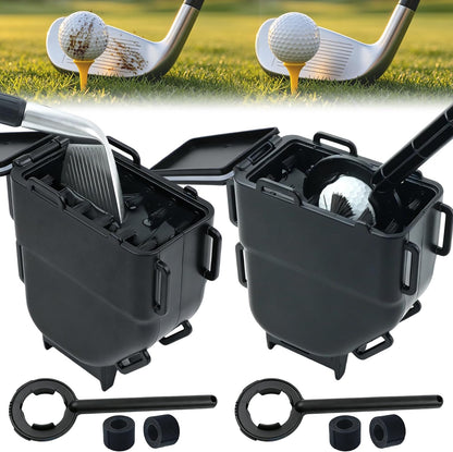 Golf Cart Ball Washer & Club Cleaner with Straps - No Drill